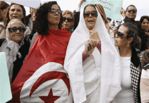 Tunisians chant slogans during a demonstration against the Islamist Ennahda movement in Tunis November 2, 2011. (REUTERS-Zoubeir Souissi)