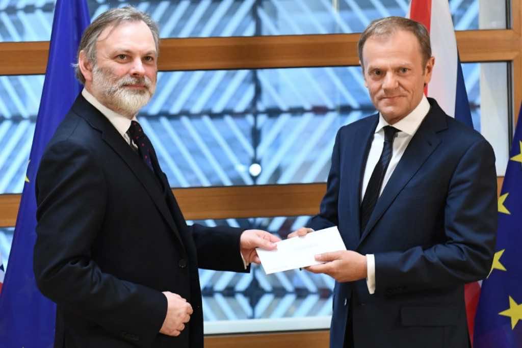 Britain Delivers Official Brexit Letter to EU Council President