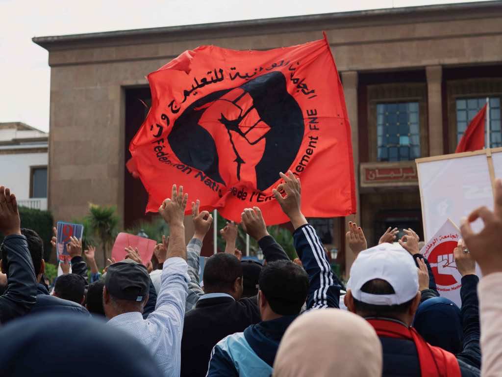 Moroccan Teachers March into April, Marking 3 Months of 