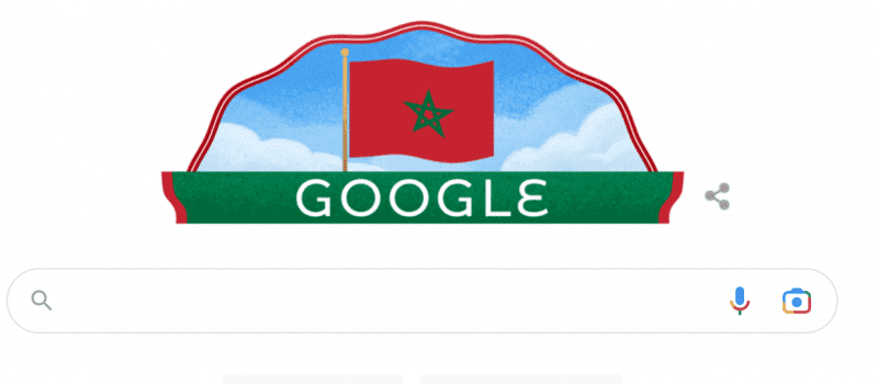 Дудл, посвященный годовщине дню независимости Марокко