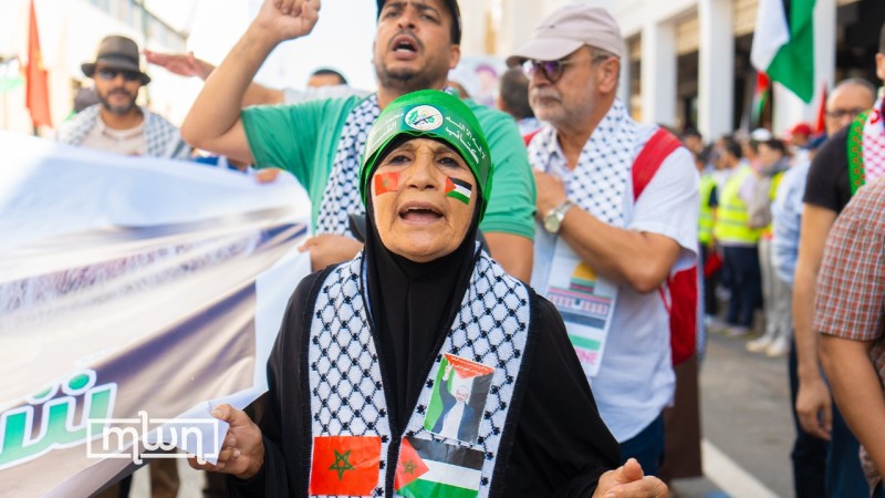 Moroccans chanting&nbsp; slogans calling for end of bilateral ties with Israel
