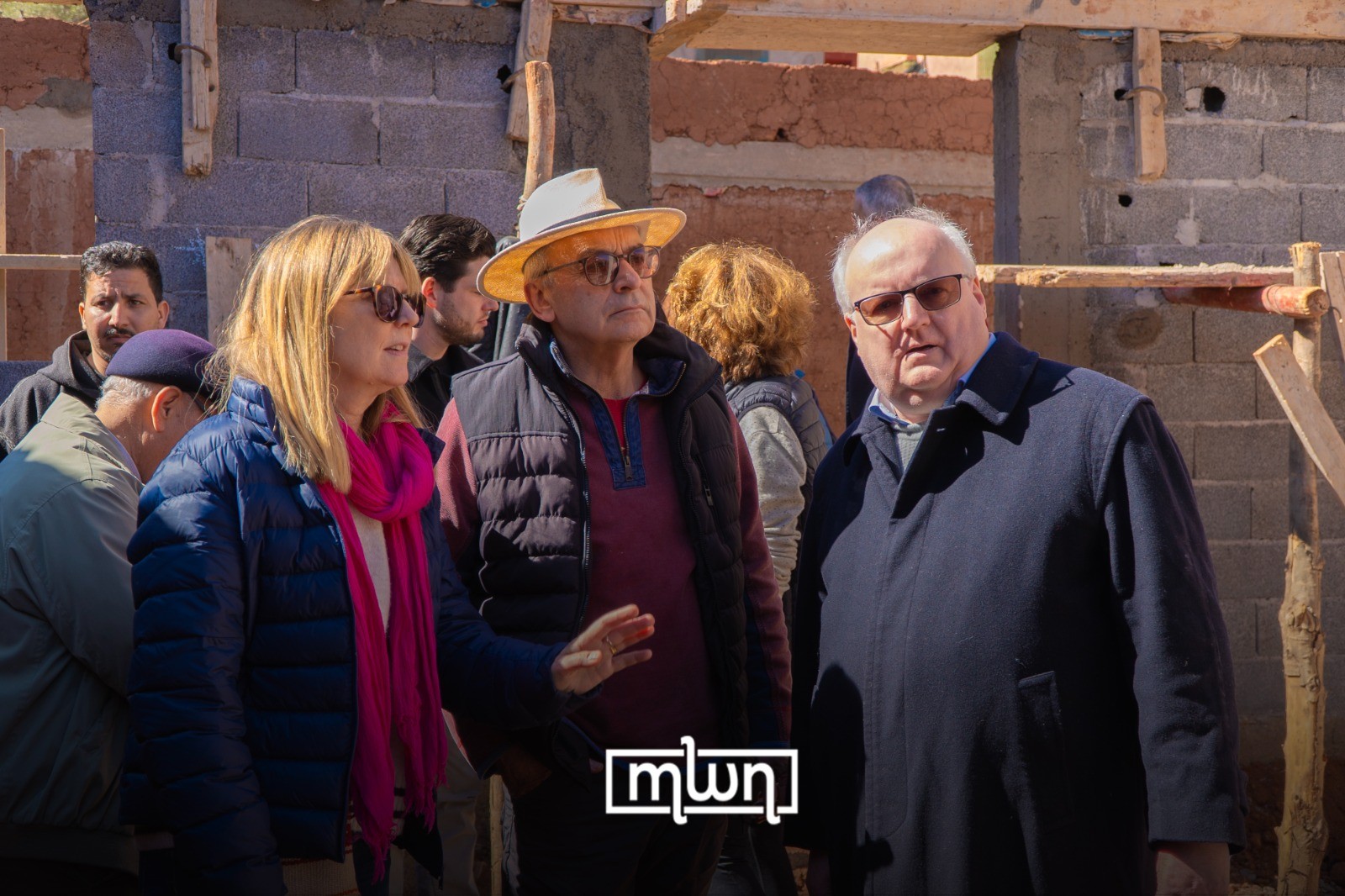British ambassador Simon Martin (middle) and&nbsp;

 BMS&nbsp;Chairman Mike Wood (right) at the construction site